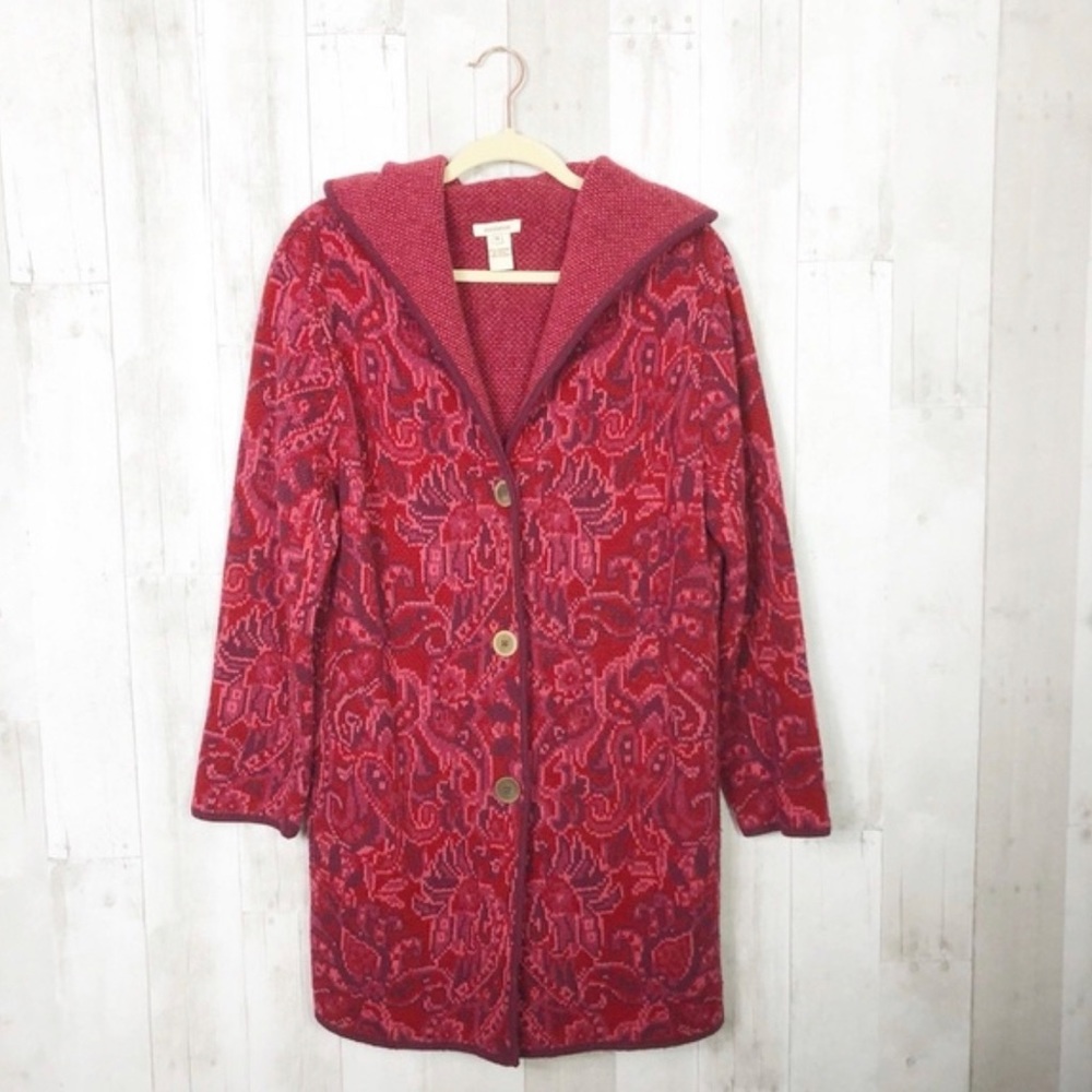 Sundance Catalog SzXL Paisley Cardigan Sweater Coat